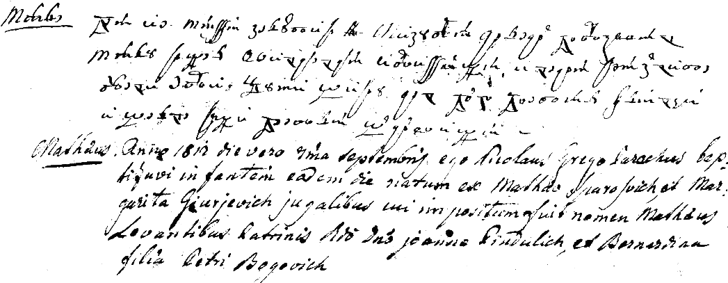 Omišalj Baptismal Register - Handwriting (1069x412), Png Download