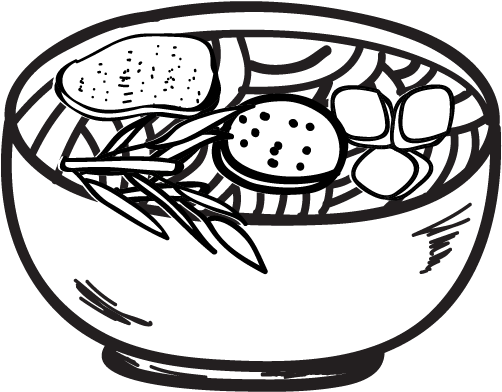 28 Collection Of Noodle Drawing Png - Vietnamese Pho Soup Lineart (600x501), Png Download