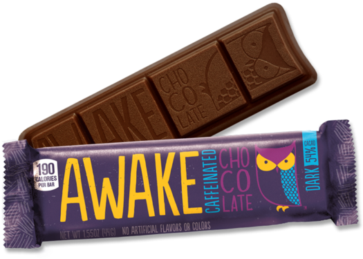 Dark Chocolate Bars - Awake Caffeinated Milk Chocolate Bar (640x640), Png Download