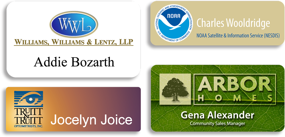 Sublimated Name Tags - Sublimated Metal Name Tag (1000x483), Png Download