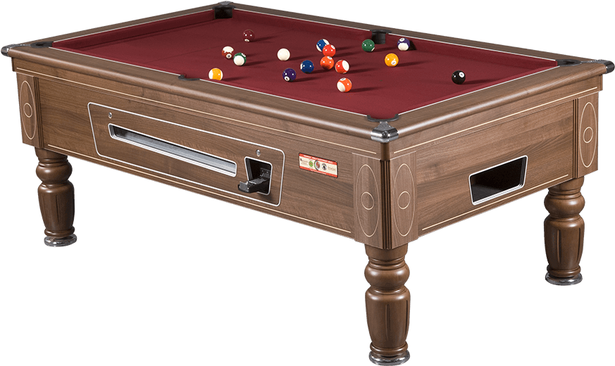 Pool Table Hire - Prince Pool Table In Walnut With Blue Cloth (960x555), Png Download