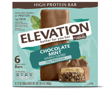 Aldi-exclusive Elevation By Millville High Protein - Elevation Chocolate Mint Protein Bar Nutrition Label (900x550), Png Download