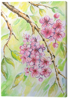 Pink Flowers Watercolor Painted - Flower (400x400), Png Download