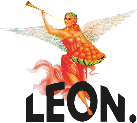 Logo Winged Lady Curved 2 Black - Leon Naturally Fast Food Logo (591x591), Png Download