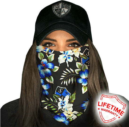 Sa Tropical Black Face Shield Lightweight Bandana & - Skull Tech Purple Crow (548x548), Png Download