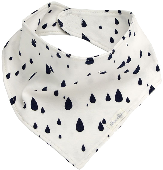 Organic Cotton Bandana Bib, Rain Drop - Bib (650x650), Png Download
