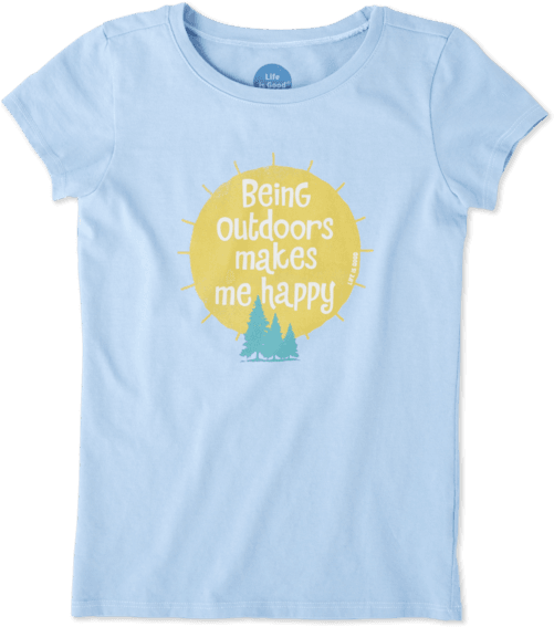 Girls Outdoors Makes Me Happy Crusher Tee - Happiness (570x570), Png Download