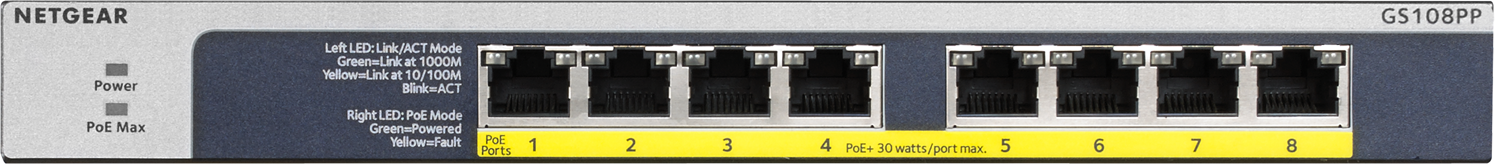 Model - Gs108pp - Network Switch (3300x2100), Png Download