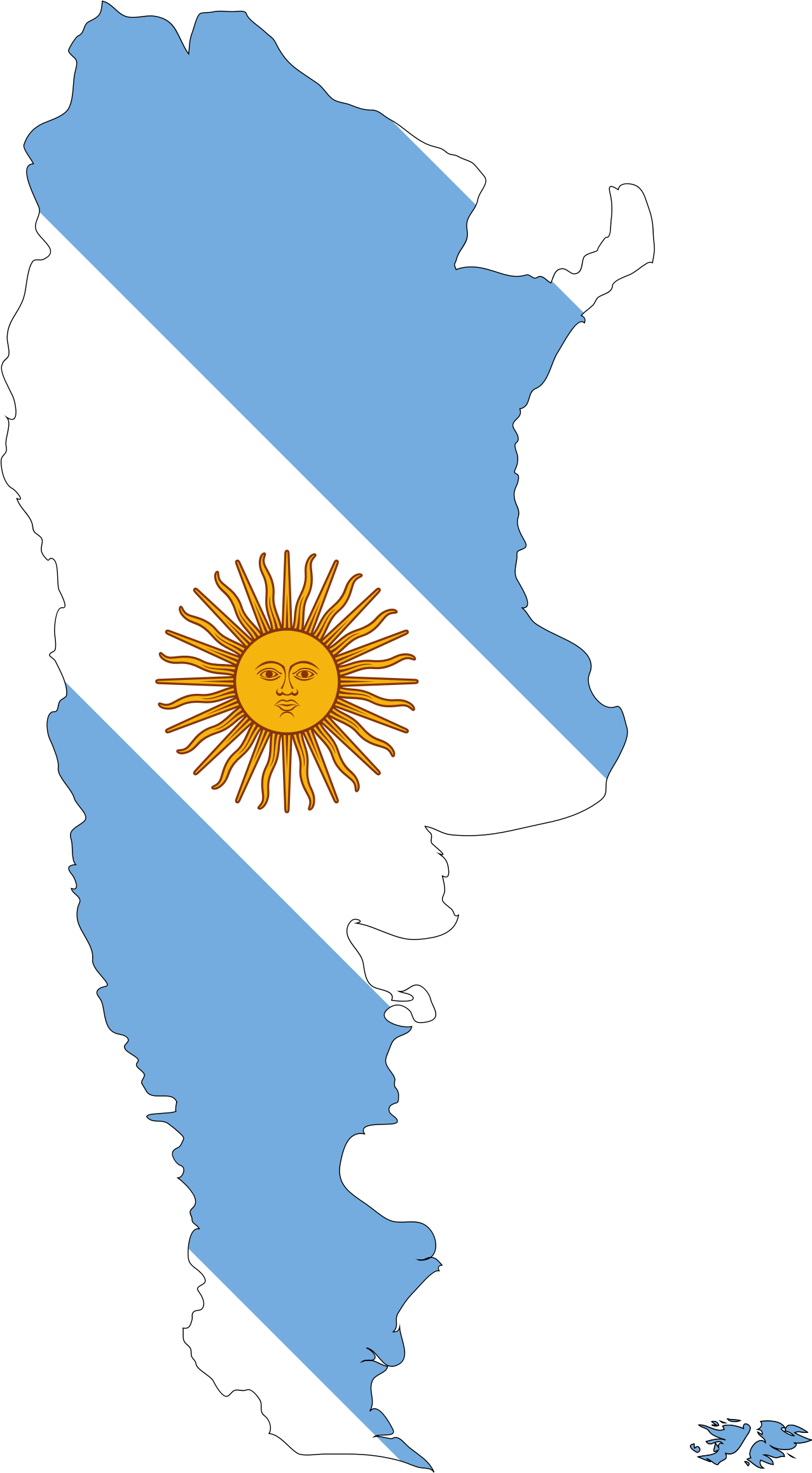 This Free Icons Png Design Of Argentina Map Flag (1277x2316), Png Download