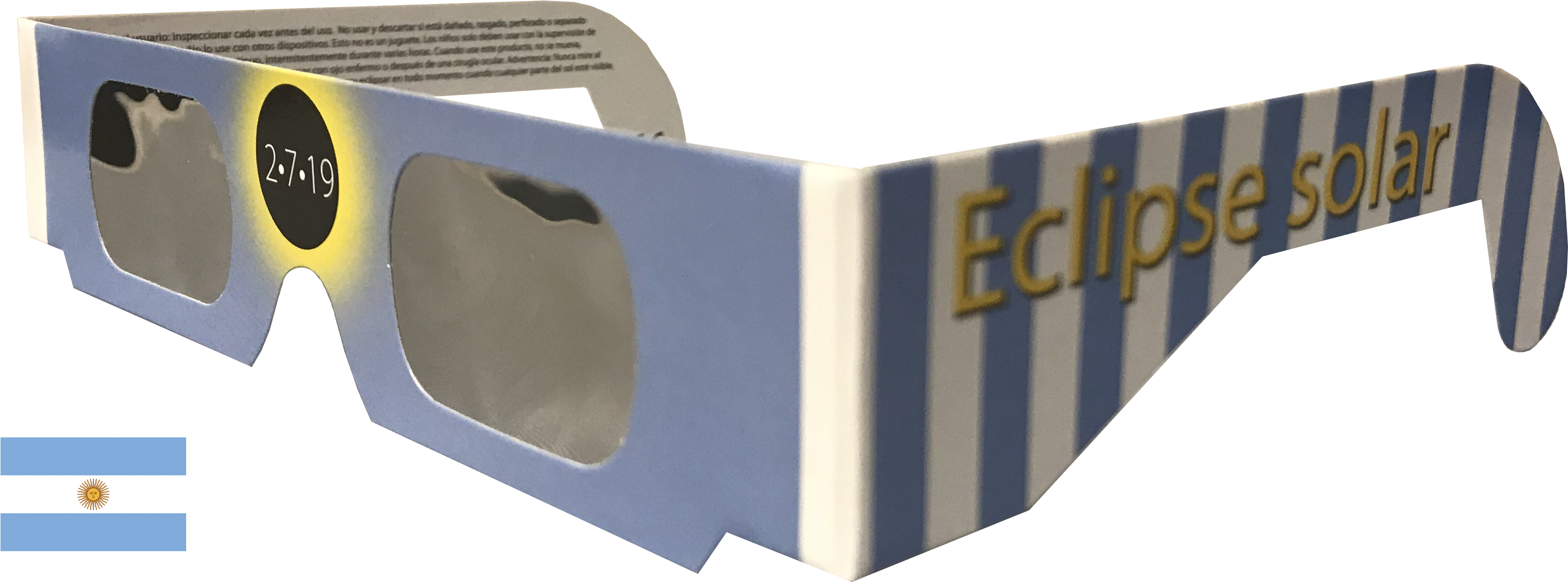 Argentina Flag Eclipse Glasses - Glasses (3354x1497), Png Download