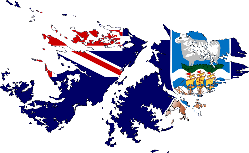 British Army Poised To Take On 'weak' Argentina 'within - Falkland Islands Flag Map (796x489), Png Download