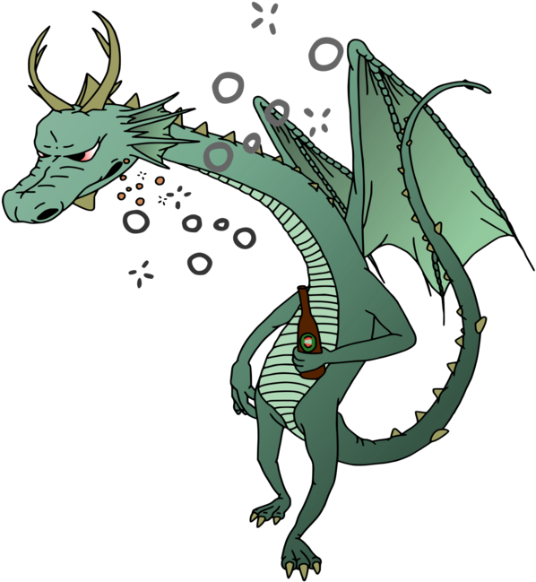 Dragon Clipart Tired - Drunk Dragon (800x763), Png Download