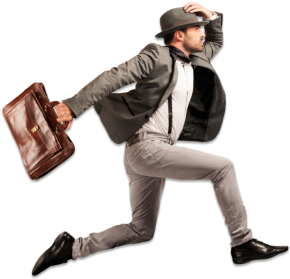 Aegres Man Running - Man Running With Suitcase (600x400), Png Download