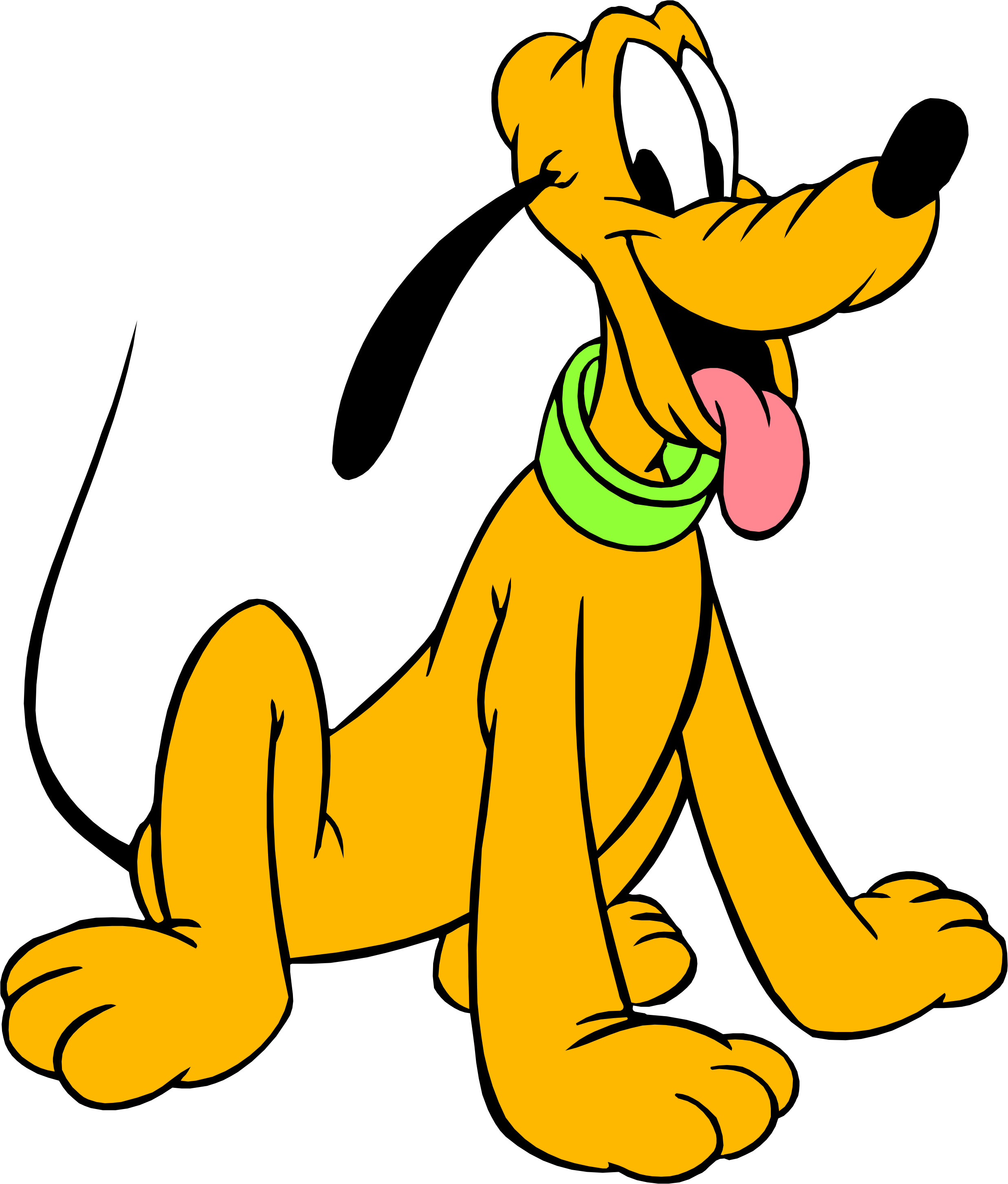 Disney Pluto Transparent - Pluto Dog Mickey Mouse (2474x2906), Png Download