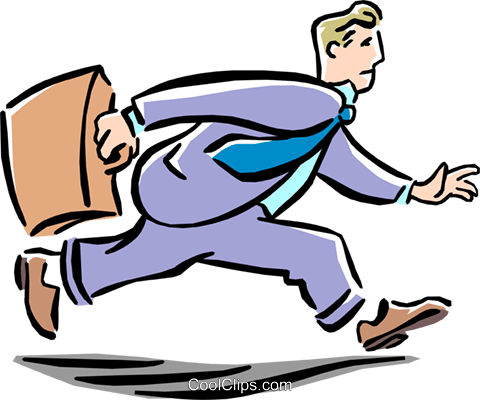 Man Running To Work Royalty Free Vector Clip Art Illustration - Illustration (480x400), Png Download