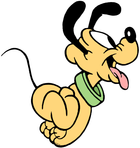 Disney Babies Clip Art 2 - Png Pluto Cartoon Running (474x500), Png Download