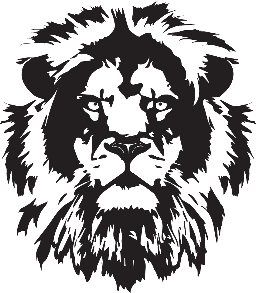 Download Lion Head Silhouette Png - Black And White Lion Silhouette PNG ...