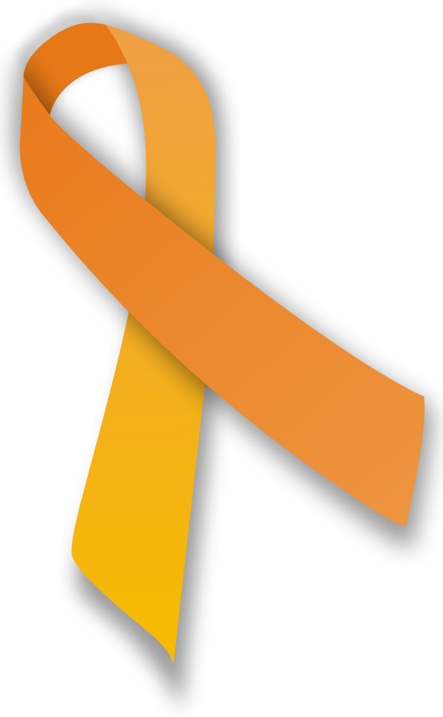 Файл - Orange Ribbon - Svg - Teen Dating Violence Awareness Month Ribbon (632x1024), Png Download