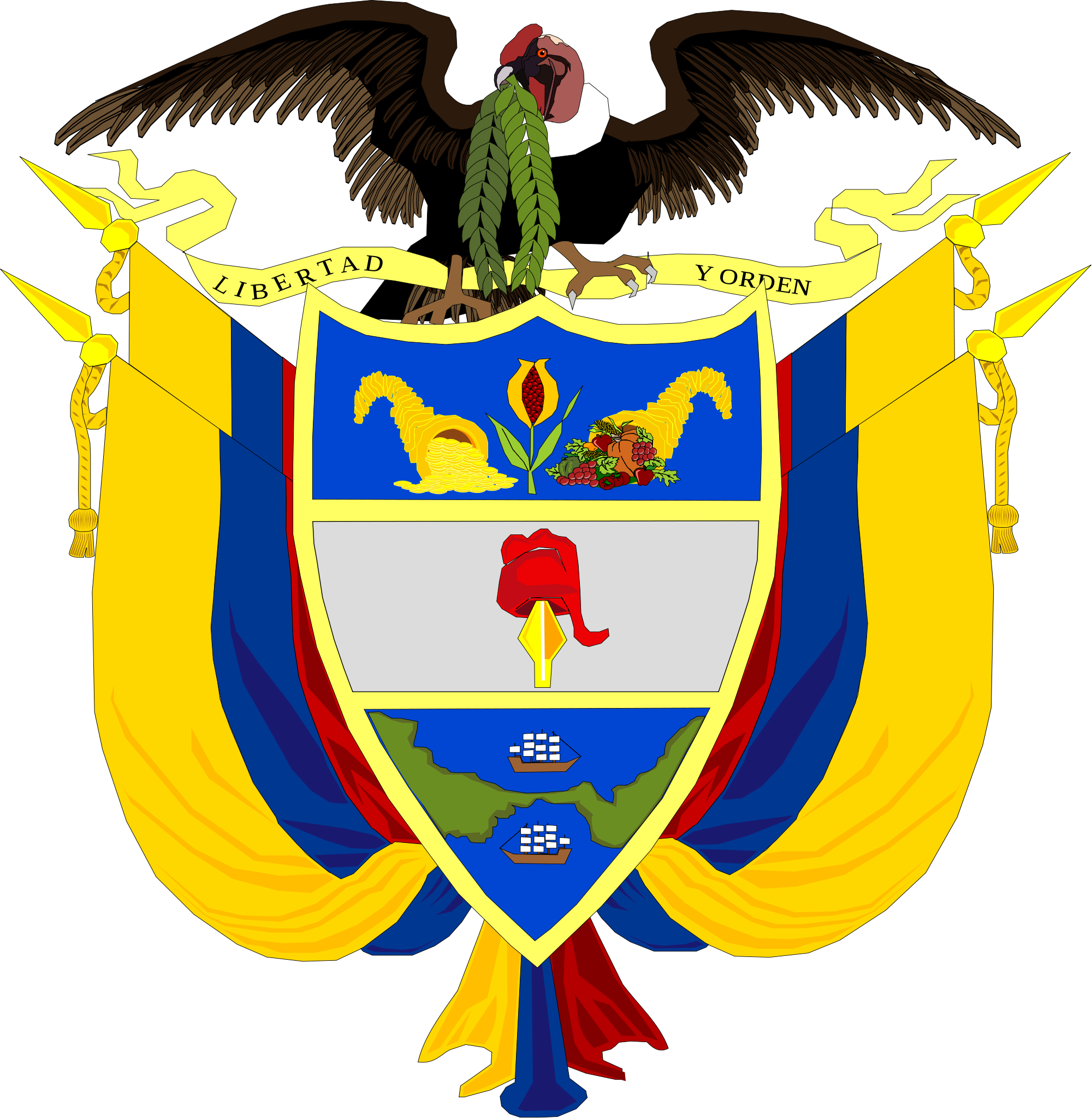 Open - Escudo De Colombia Dibujo (2000x2048), Png Download
