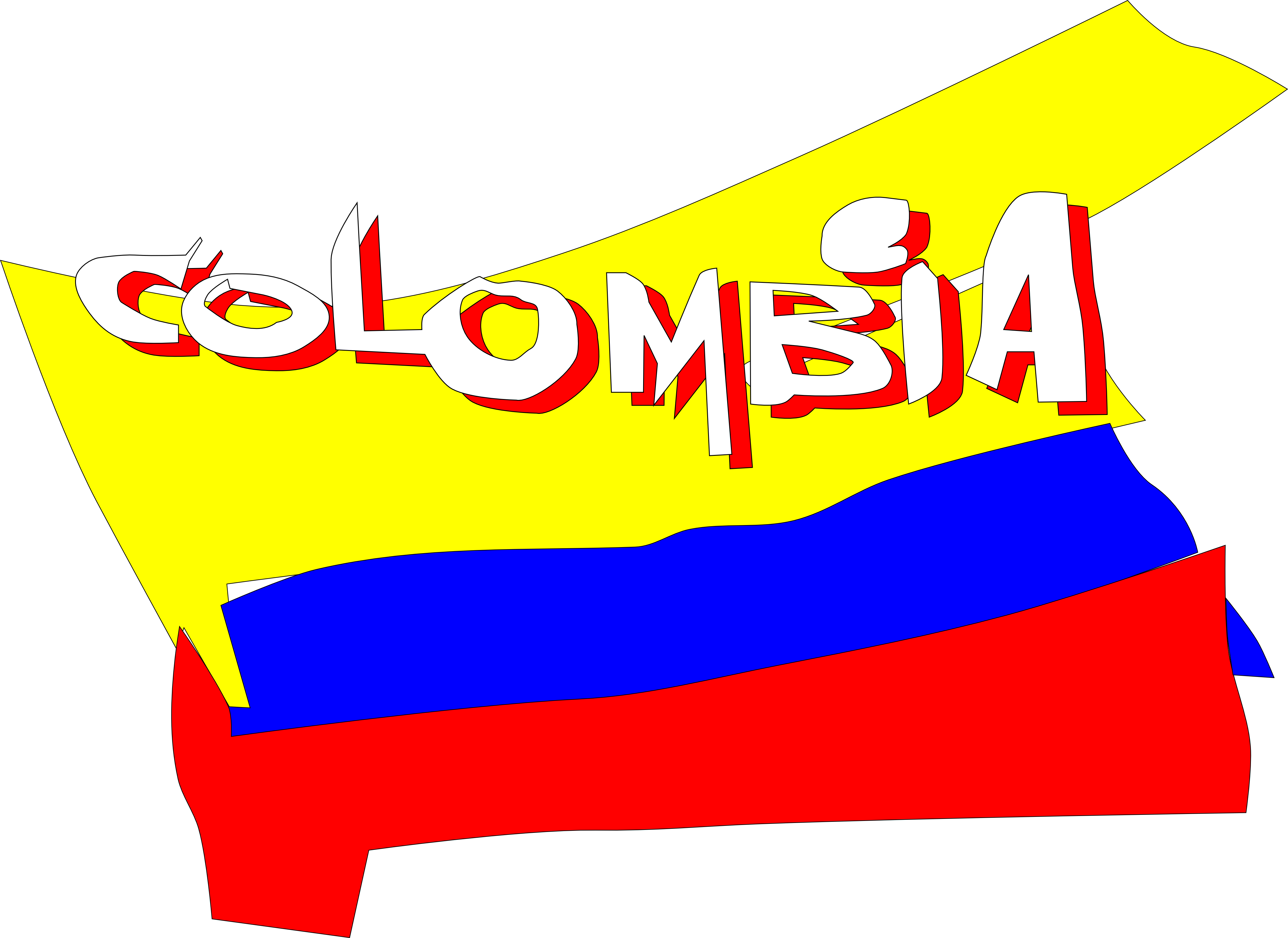 Colombia Animada Flag - Columbia Flag Clip Art (4444x3237), Png Download