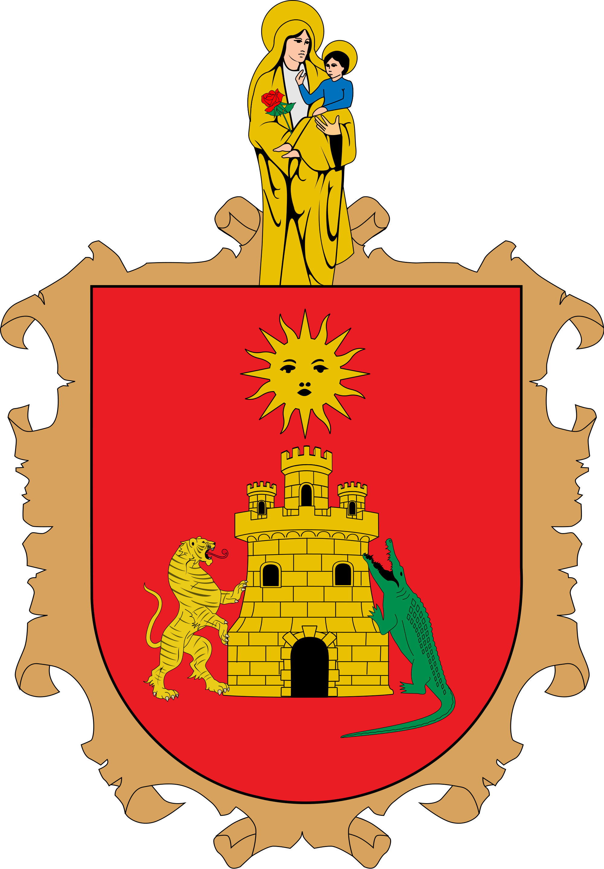 Open - Escudo Del Municipio De Huejotzingo (2000x2877), Png Download