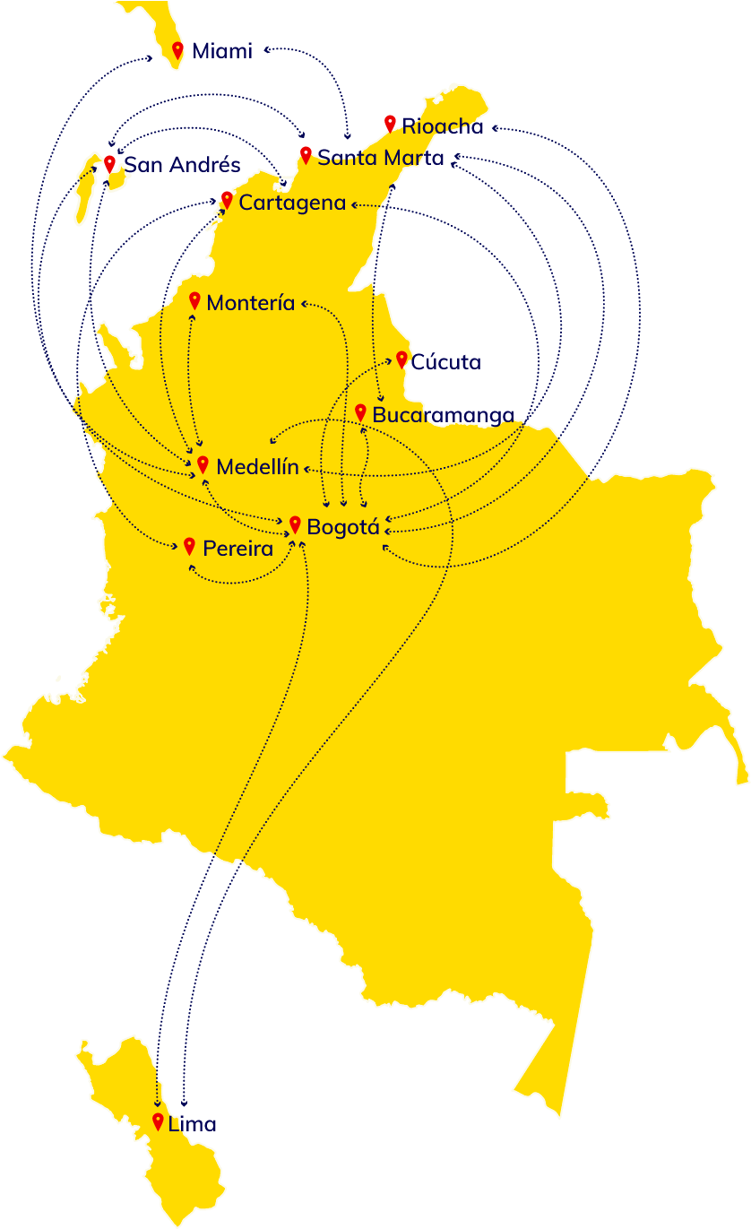 Vuelos En Conexión - Colombia Blank Map (1105x1375), Png Download