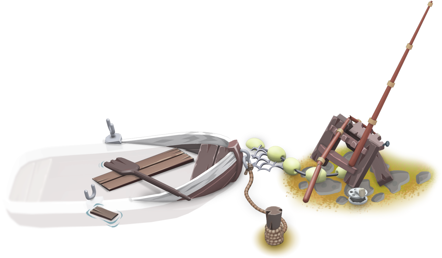 Fishing Boat Broken - Fishing Vessel (1509x1509), Png Download