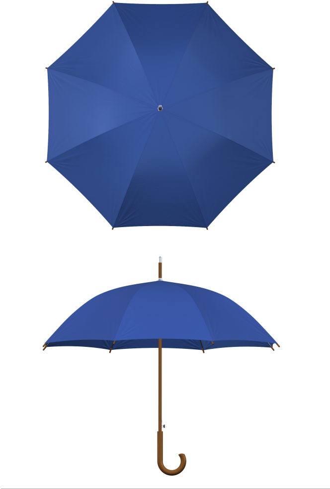 Wood Frame Royal Blue Umbrella - Umbrella Royal Blue (683x1024), Png Download