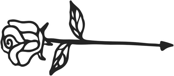 Arrow With Rose Rubber Stamp - Calligraphy Arrow Line Png (600x263), Png Download