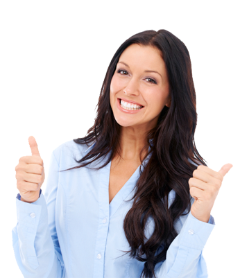 Lady - Women With Thumb Up (365x400), Png Download