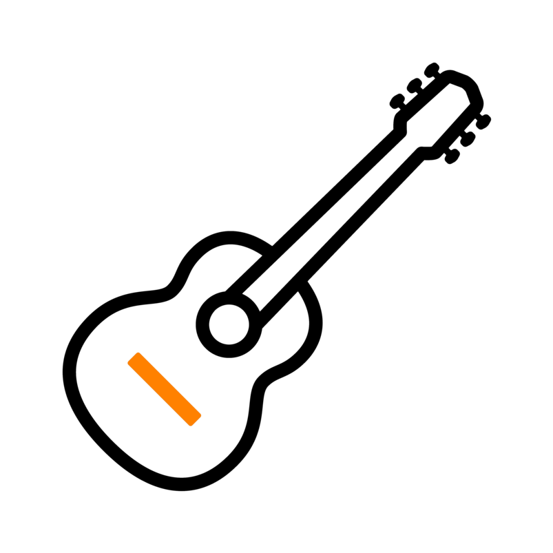 Guitar Icon Colour - Gitaar Teken (1000x1000), Png Download