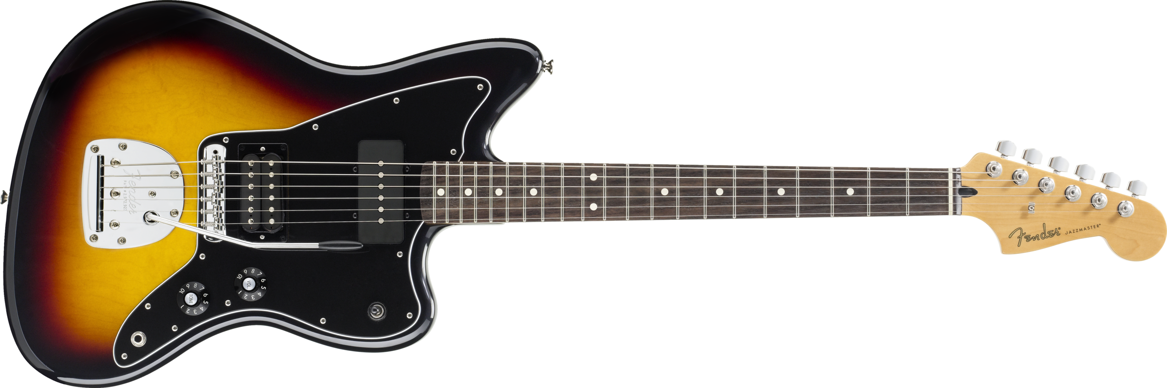 Download - Fender Blacktop Jazzmaster Sunburst (2400x798), Png Download