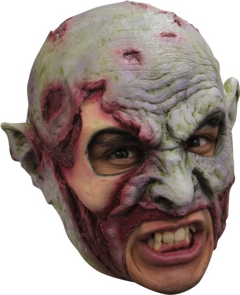 Walker Mask Deluxe Open Mouth Mask - Walker Zombie Halloween Mask (600x600), Png Download