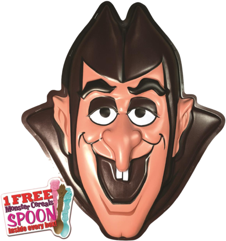 General Mills Count Chocula Vac-tastic Plastic Mask - Monster Cereals (500x500), Png Download