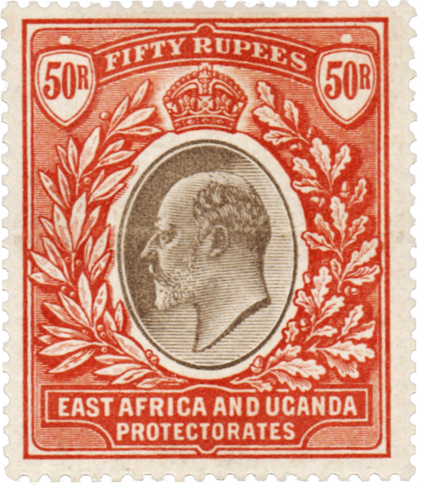 East Africa Fifty Rupees Stamp Early - British Stamps (1399x1600), Png Download