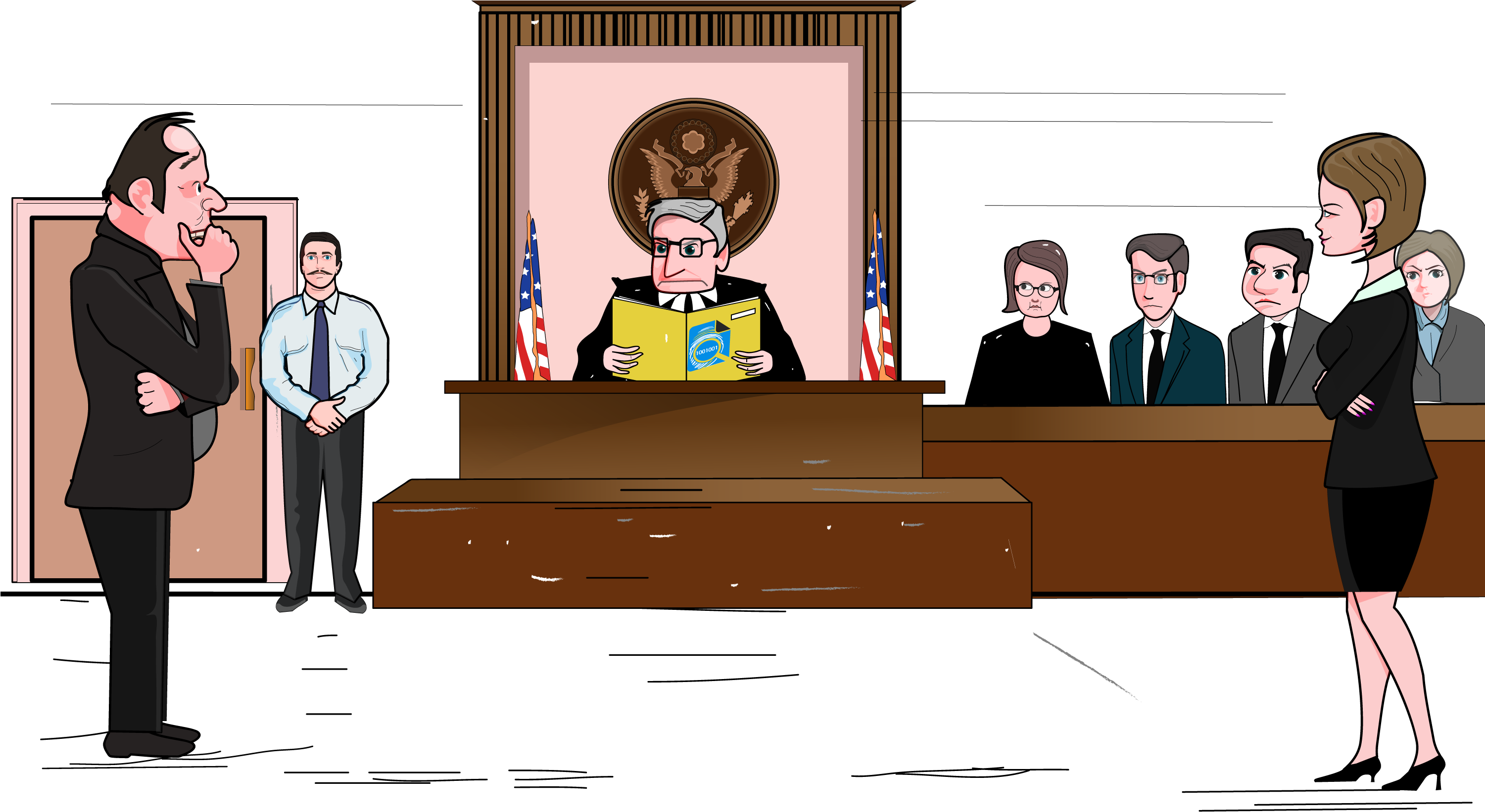 Animation Explainer Video - Courtroom Animated (3000x1680), Png Download