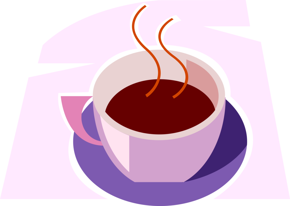 Vector Illustration Of Cup Of Hot Freshly Brewed Coffee - Cup (985x700), Png Download