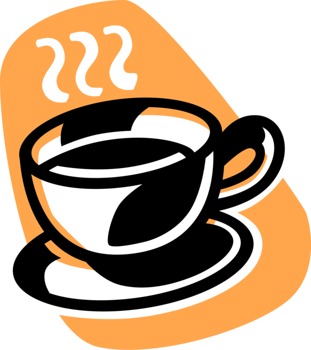 Vector Illustration Of Cup Of Hot Freshly Brewed Coffee - Brewed Coffee (622x700), Png Download
