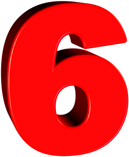 Number 6 Png - Number (720x720), Png Download