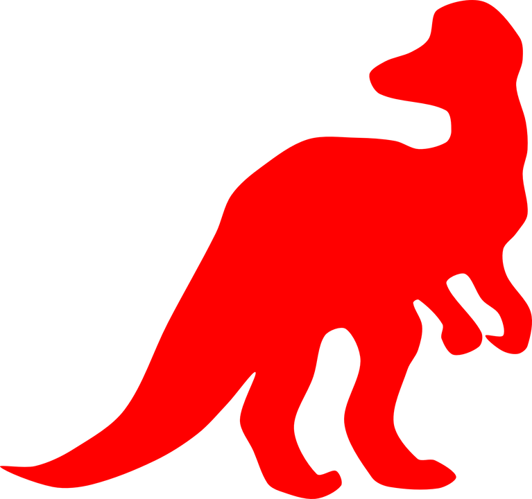 Dinosaurs Vector Free Png - Red Dinosaur Silhouette (767x720), Png Download