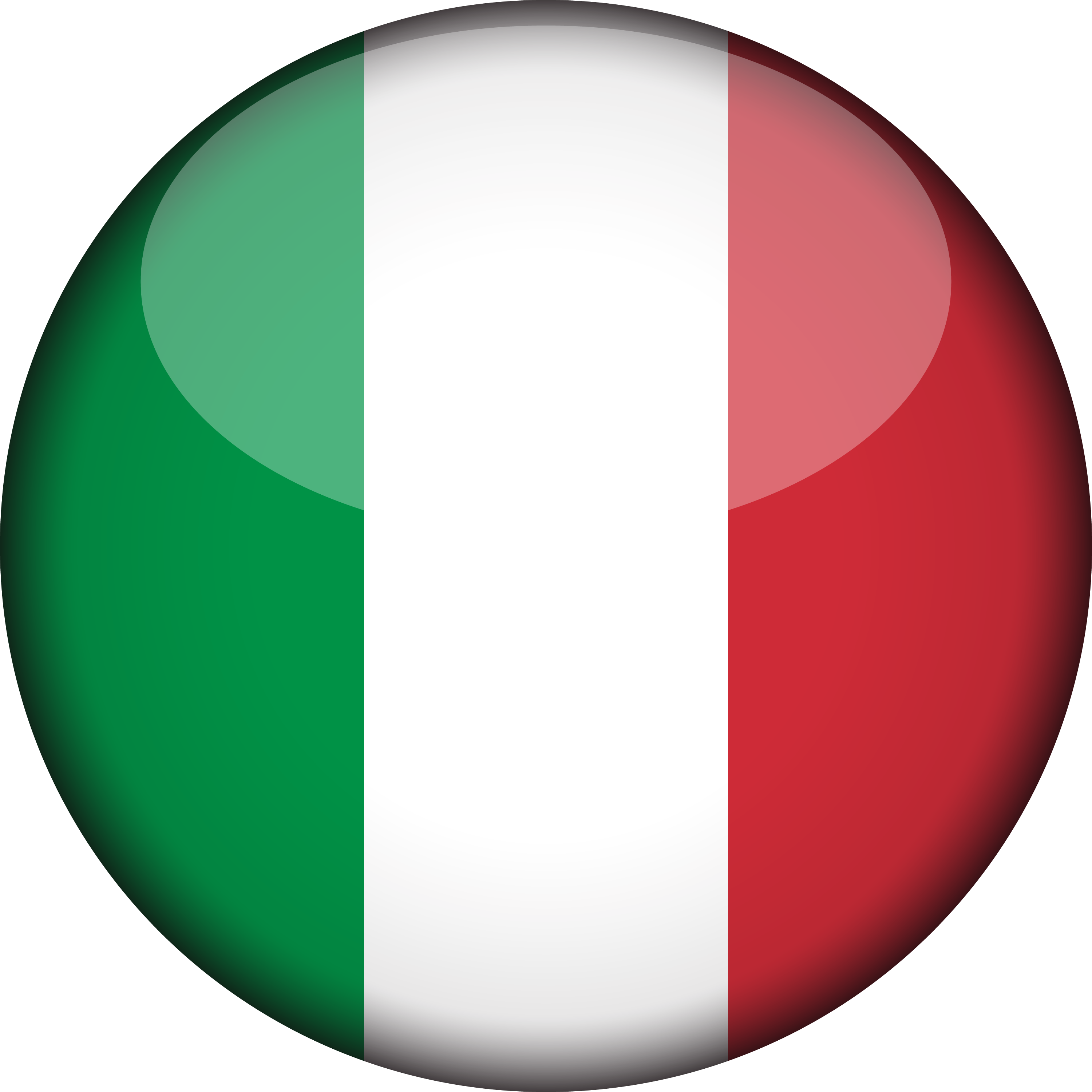 Italy Flag 3d Round Xl - Italian Flag Round Png (3000x3000), Png Download