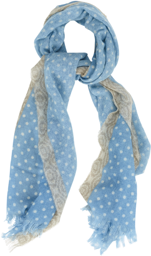 Light Blue Dot Printed Cashmere Scarf - Film (448x598), Png Download