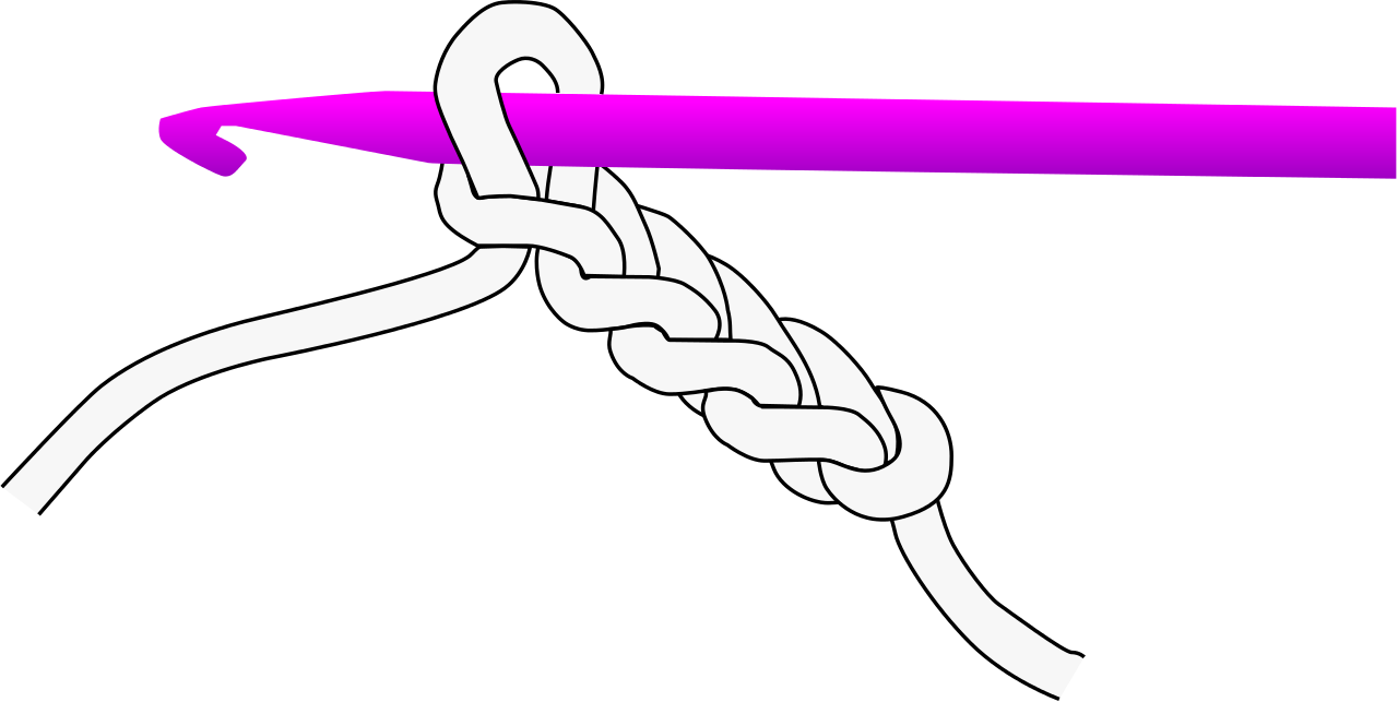 File - Crochet-chain - Svg - Crochet Png (1280x643), Png Download