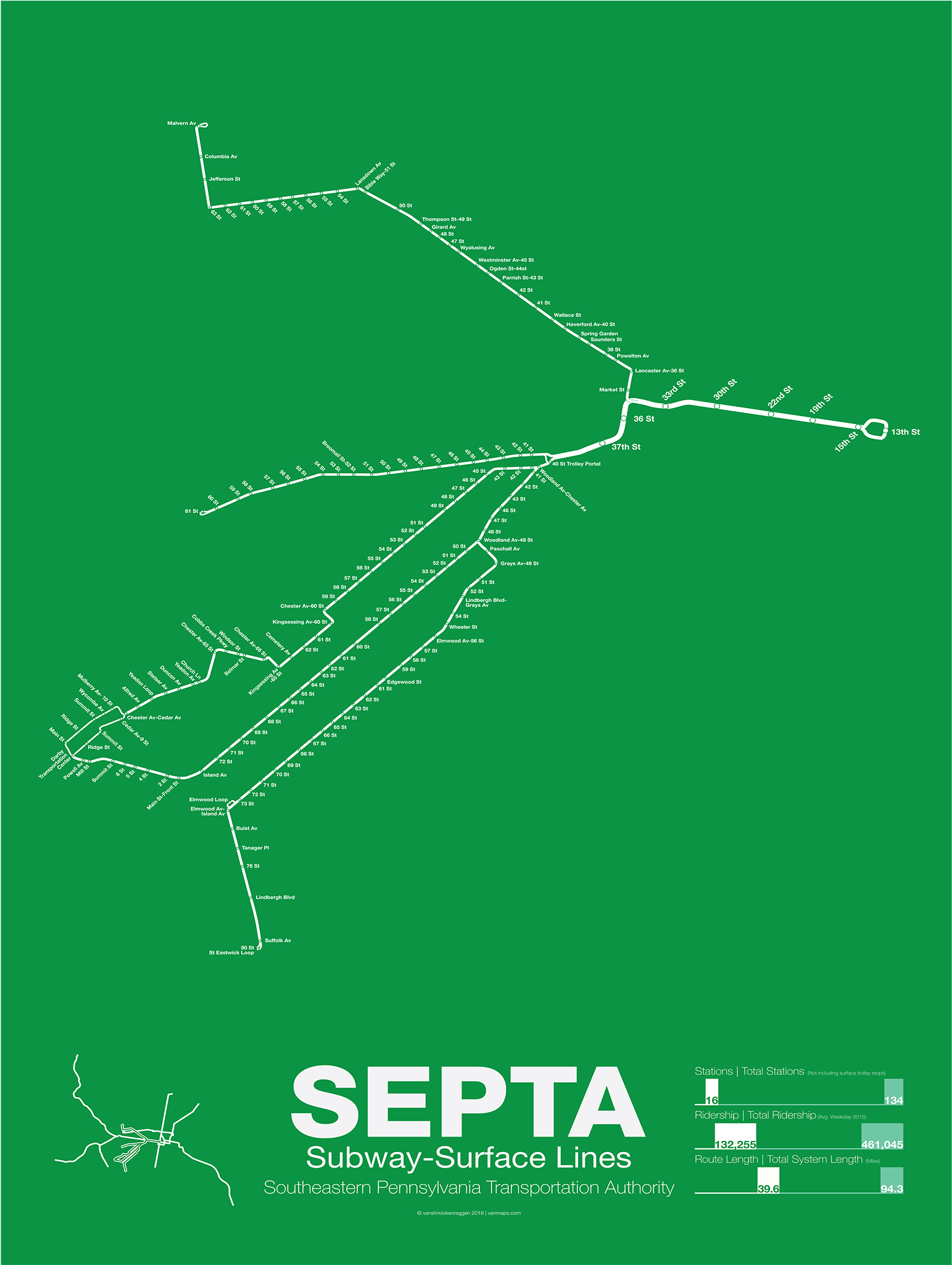 Septa Subway-surface Trolley Lines Poster - Graphic Design (2048x2048), Png Download