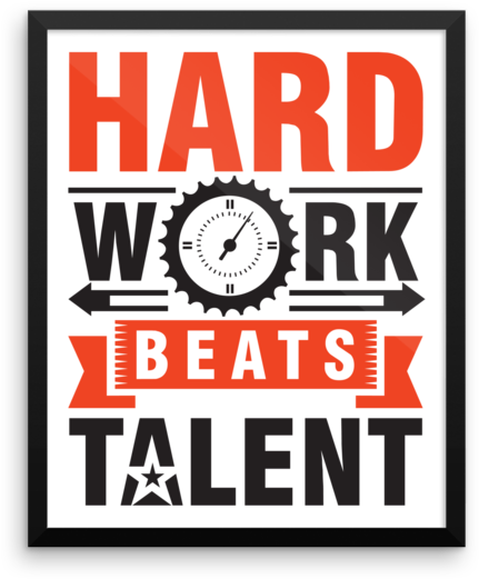 "hard Work Beats Talent" Framed Poster - Hard Work Beats Talent When Png (600x600), Png Download