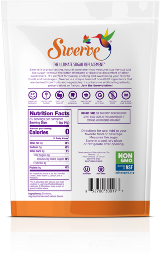 Swerve Sweetener - Swerve Confectioners Sugar Nutrition (400x600), Png Download