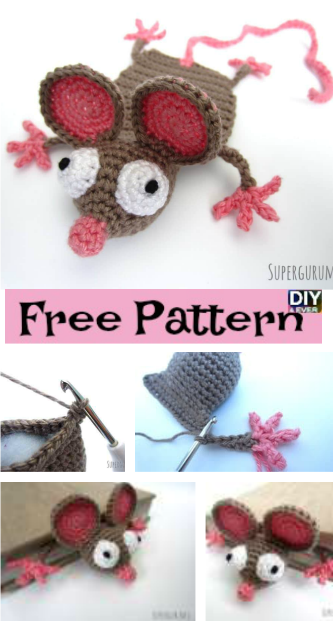Diy4ever- Crochet Mouse Bookmark - Crochet (700x1270), Png Download