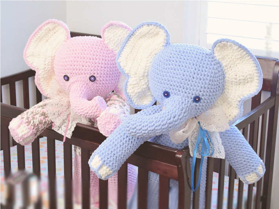 Josefina And Jeffery Big Amigurumi Elephants Crochet - Crochet (960x960), Png Download