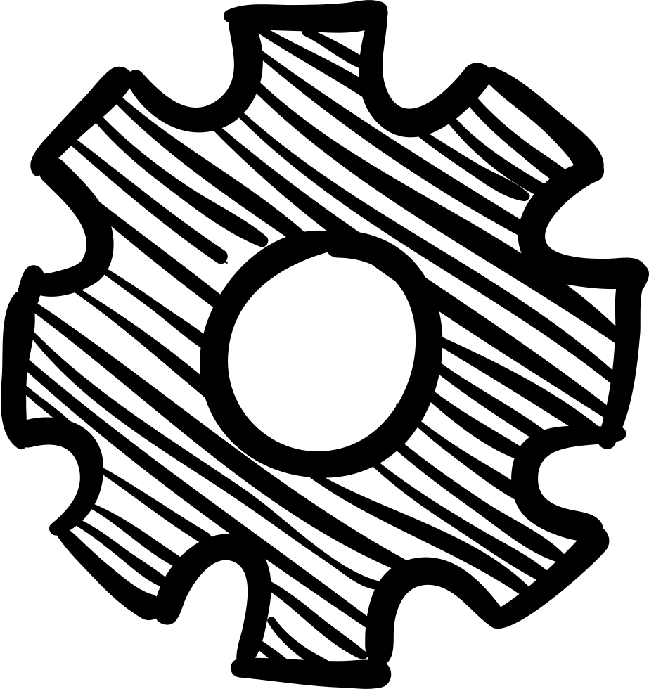 Cogwheel Hand Drawn Tool - Hand Drawn Tools Png (923x980), Png Download