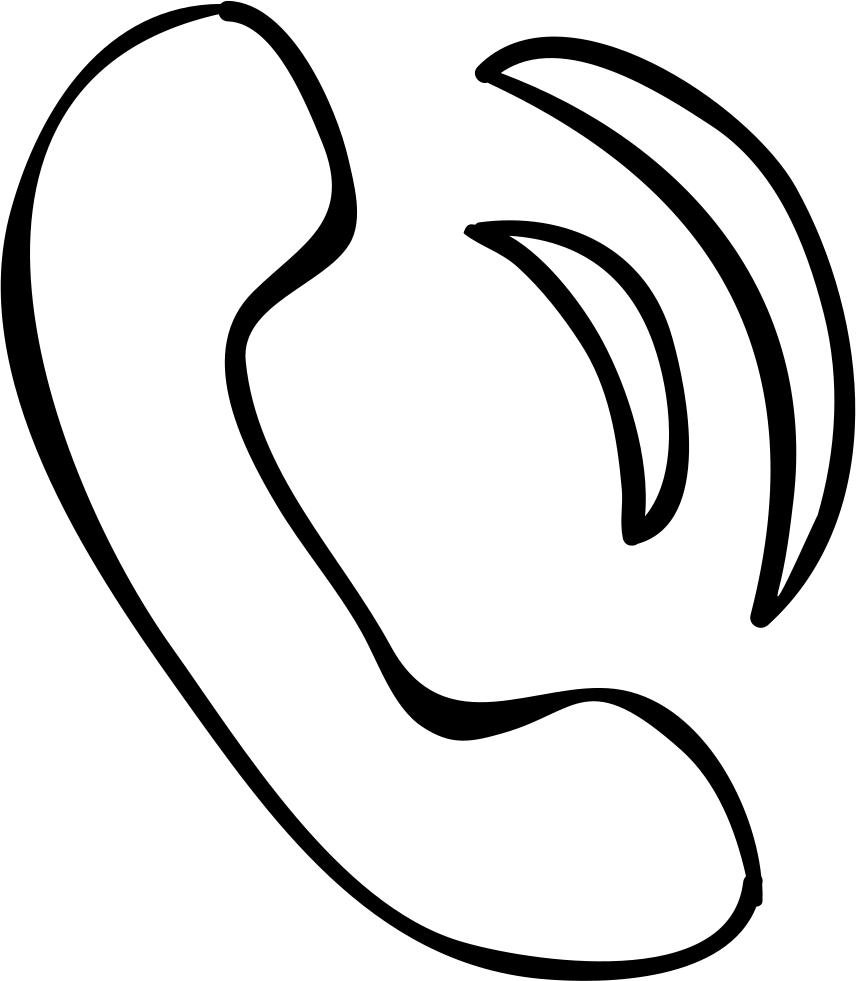 Phone Auricular Hand Drawn Outline Comments - Telephone Drawing Png (856x981), Png Download